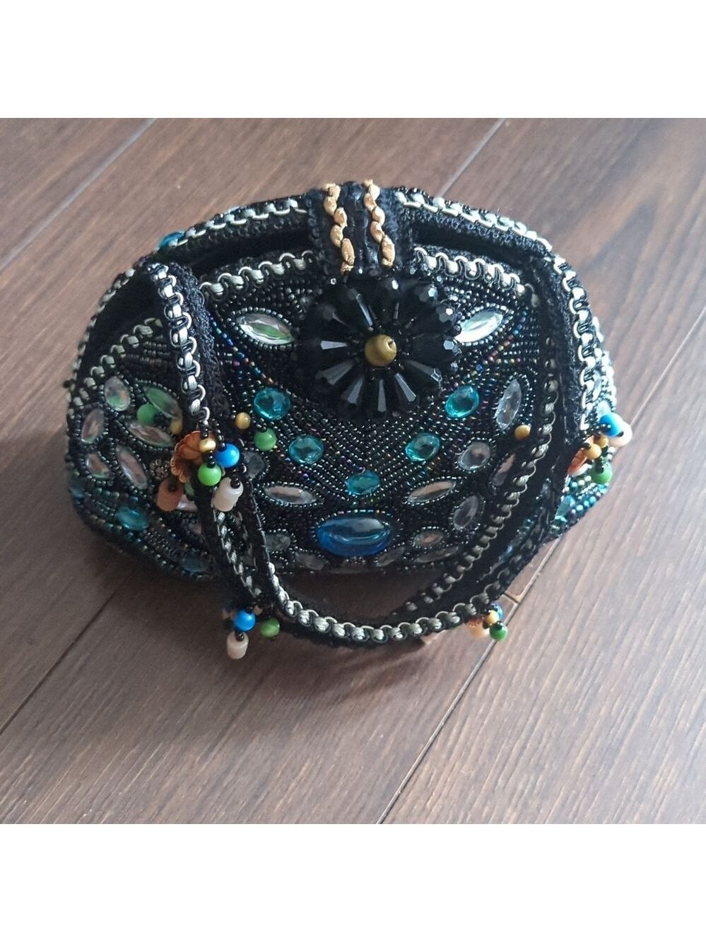 Handmade Beaded & Rhinestone Handbag - Picture 5 of 12